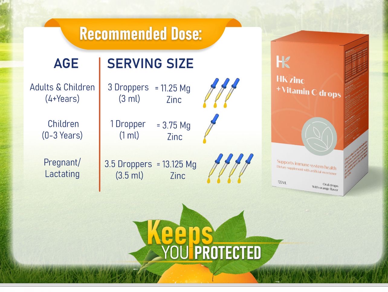 HK Zinc Vitamin C Drops 120 ml