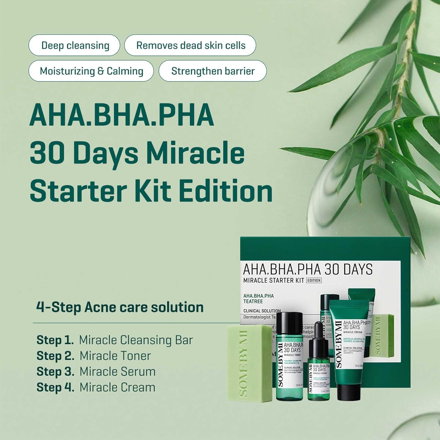 AHA BHA PHA® - 30Days Starter Kit - (Toner 30ml, Serum 10ml, Cream 20ml, Cleansing Bar 20g)