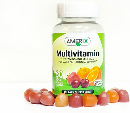 MultiVitamin - (Strawberry,Orange,Cherry) 60 Adult Gummies