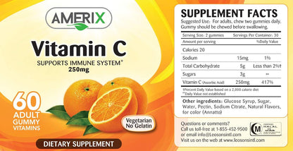 Vitamin C 250mg - 60 Adult Gummies