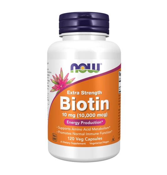 Biotin 10 mg (10,000 mcg) - Extra Strength - 120 Veg Capsules