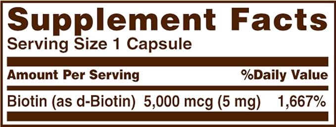 بيوتين 5000 ميكروجرام - 60 كبسولة