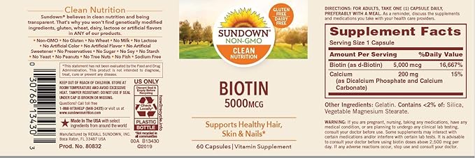 Biotin 5000 mcg - 60 Capsules