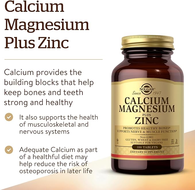 CALCIUM MAGNESIUM PLUS ZINC - 100 TABLETS