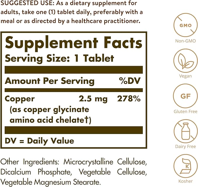 CHELATED COPPER -100 TABLETS