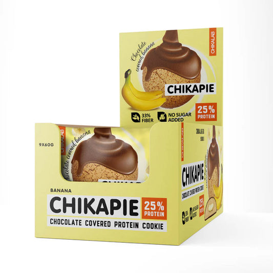 كوكيز بروتين مغطى بالشوكولاتة من CHIKAPIE 60 جرام (6 نكهات)