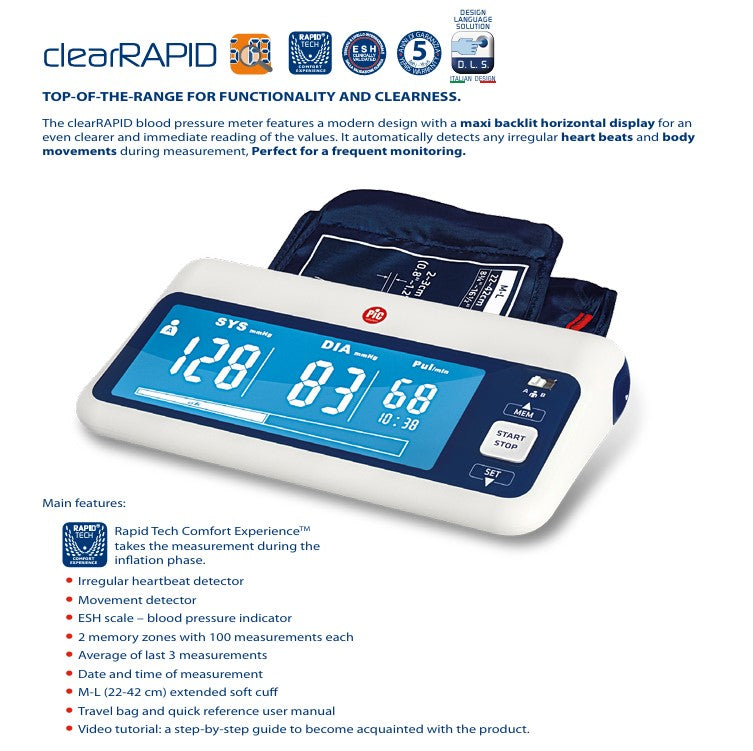 جهاز قياس ضغط الدم Clear Rapid بشاشة عرض XL 