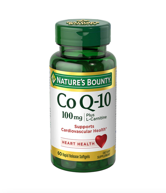 Co-Q10 100 مجم بالإضافة إلى L-Carnitine 20 مجم - 60 كبسولة هلامية