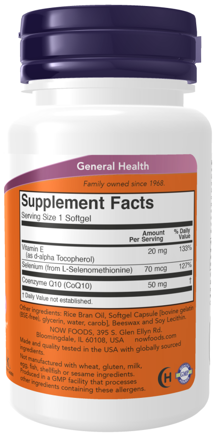 CoQ10 50 mg (+Vitamin E & Selenium) - 50 Softgels