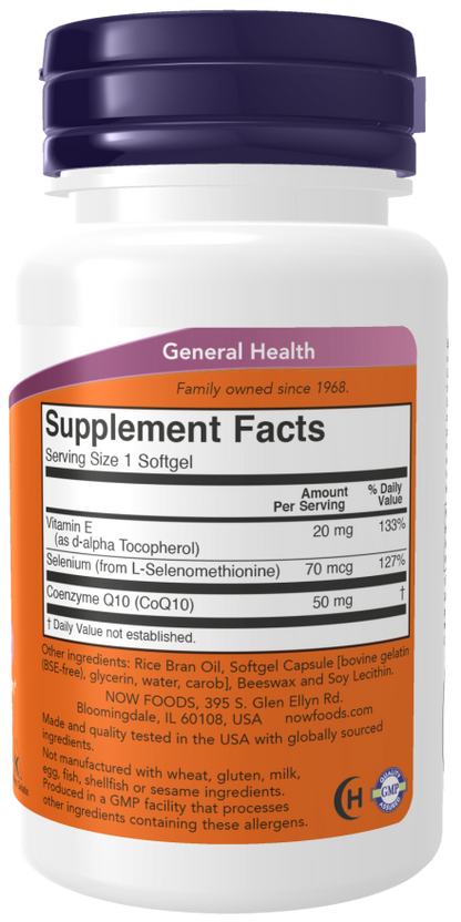 CoQ10 50 mg (+Vitamin E & Selenium) - 50 Softgels