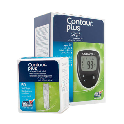 جهاز كونتور بلس لقياس نسبة السكر في الدم + 50 شريط مجاناً