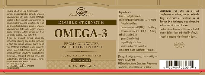 أوميغا 3 ذو القوة المزدوجة 700 مجم - 60 كبسولة هلامية
