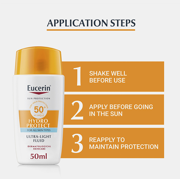 سائل حماية الوجه من أشعة الشمس من يوسيرين SPF50+ 50 مل 