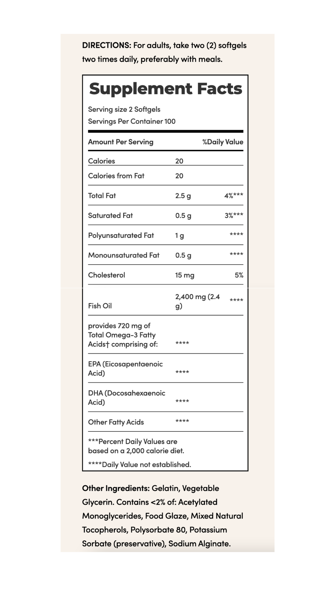 Fish Oil 1,200 mg - 200 Softgels