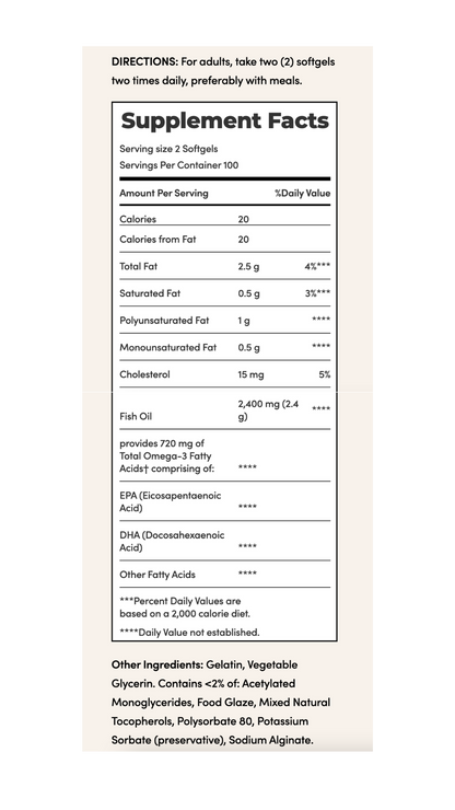 Fish Oil 1,200 mg - 200 Softgels