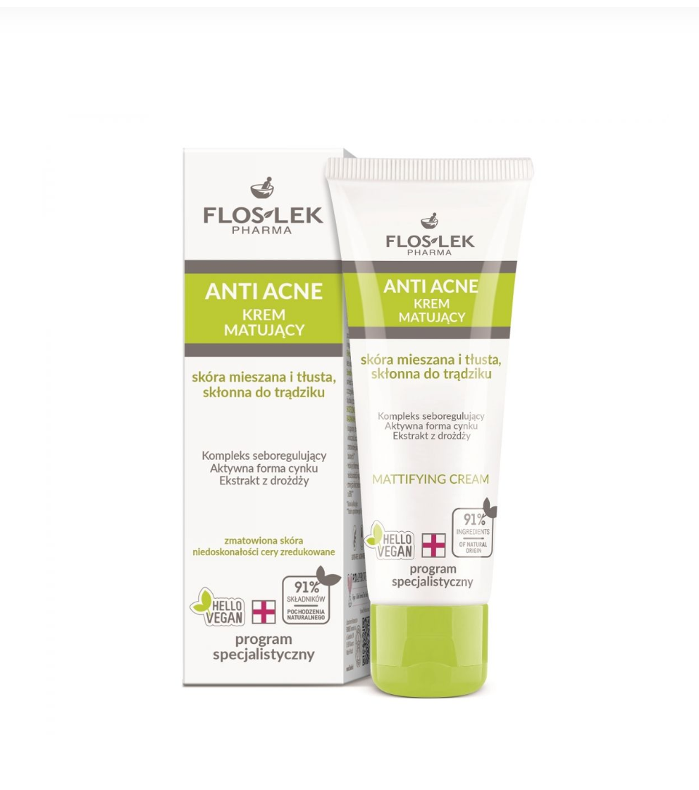 Floslek - ANTI ACNE Mattifying cream - 50 ml