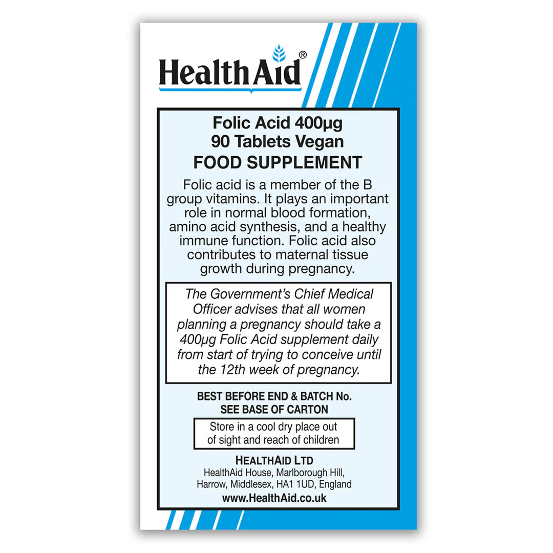 Folic Acid 400µg - 270 Tablets