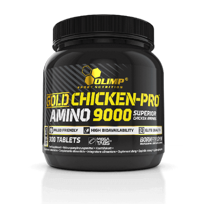 GOLD CHICKEN-PRO AMINO 9000 Mega - 300 Tabs