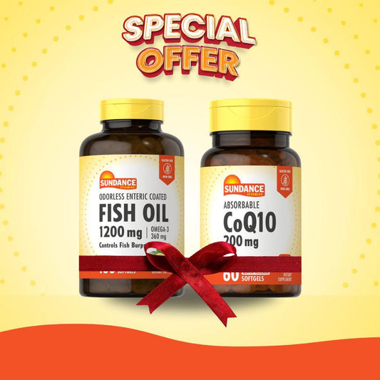 مجموعة صحة القلب (COQ10 200 مجم - زيت السمك 1200 مجم - OMEGA-3 360 مجم)