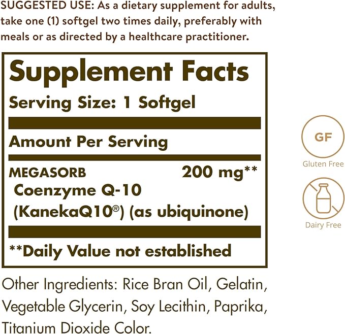 MEGASORB COQ-10 200 MG - 30 SOFTGELS