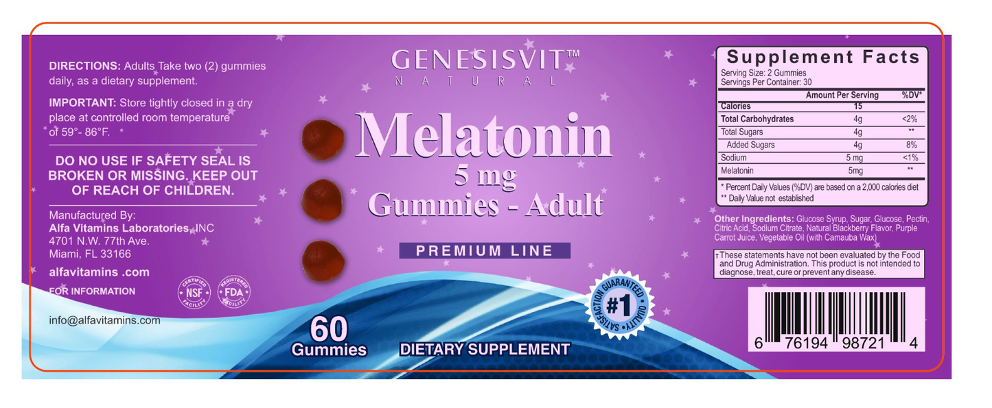 Melatonin - Blackberry - 60Gummies