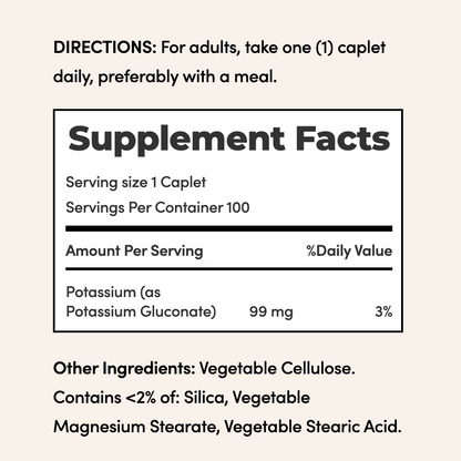 Potassium Gluconate 99 mg - 100 Caplets