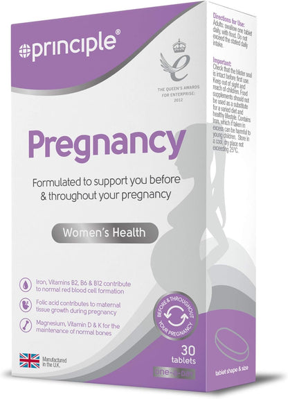 Principle Pregnancy Multivitamin - 30 Tablets - (17 Essential Vitamins & Minerals)