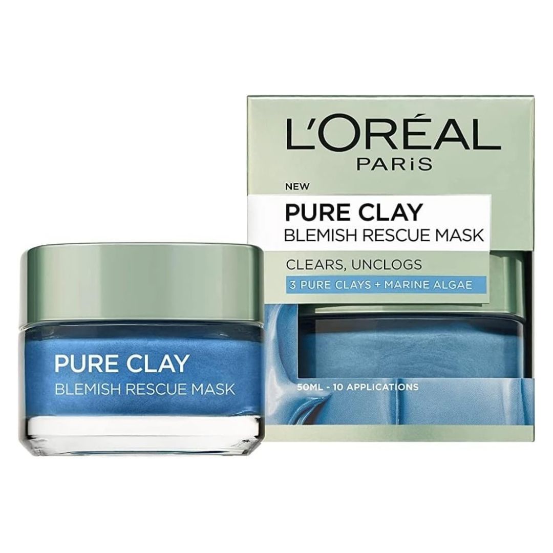 L'oreal Paris - Pure Clay Face Mask Anti-Blemish -  blue algae - 50ml