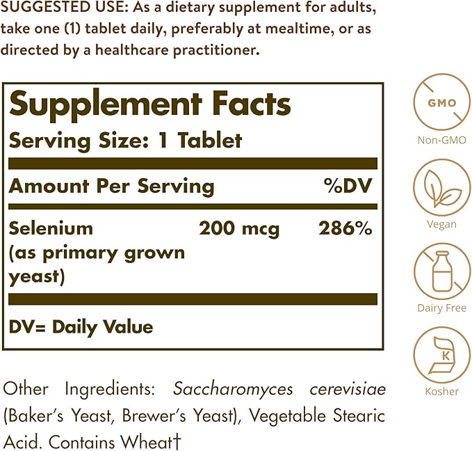 SELENIUM 200 MCG - 100 TABLETS