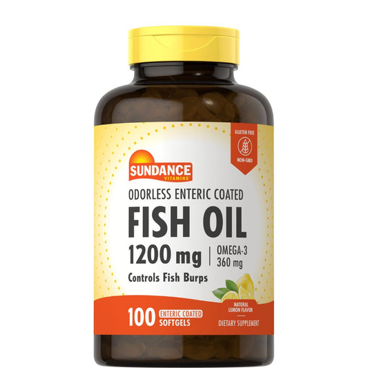 Fish Oil 1200 mg - OMEGA-3 360 MG - 100 Odorless Enteric Coated Softgels