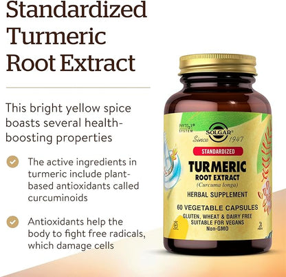 STANDARDIZED TURMERIC ROOT EXTRACT - 60 VEGETABLE CAPSULES