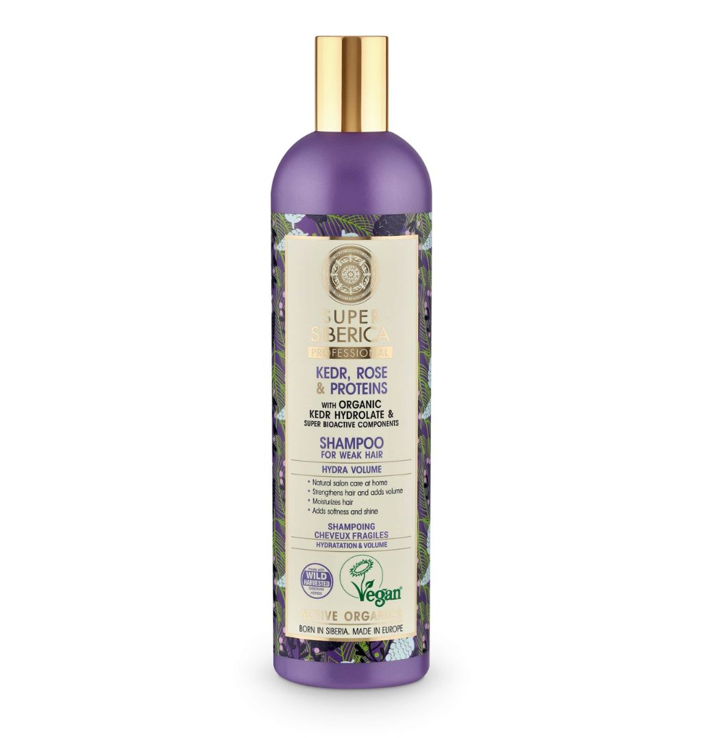 Super Siberica® - KEDR ROSE & PROTEINS FOR WEAK HAIR - SHAMPOO Hydra volume-  400ml