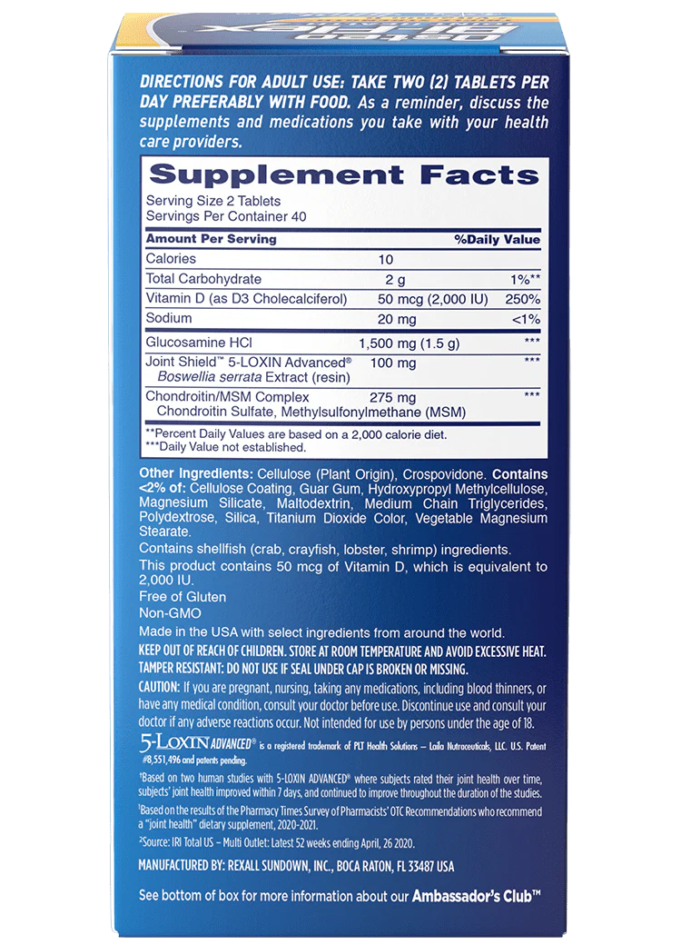Osteo Bi-Flex Triple Strength (Vitamin D, Glucosamine, Chondroitin) Joint Health Supplement - 80 Coated Tablets