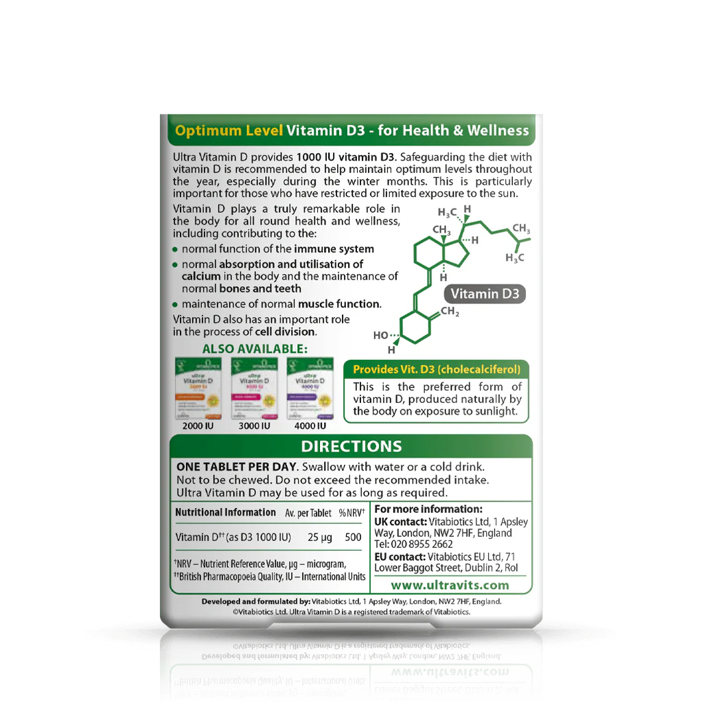 Ultra Vitamin D 1000IU - 96 Tablets