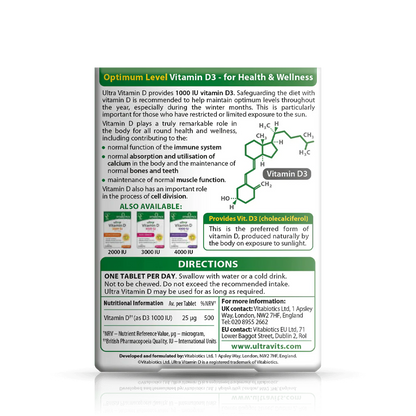 Ultra Vitamin D 1000IU - 96 Tablets