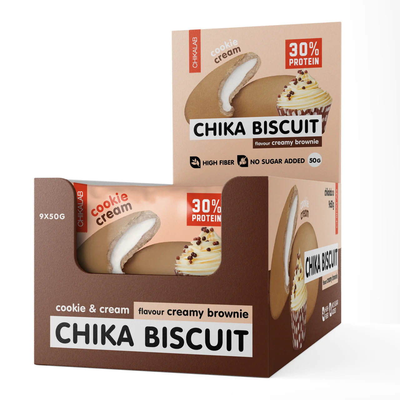 Chika Biscuit - Unglazed Protein Cookie with Filling 50g (9 Flavors)