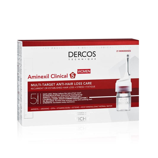 Vichy Dercos Aminexil Clinical 5 Anti-Hair Loss Ampoules Women x21