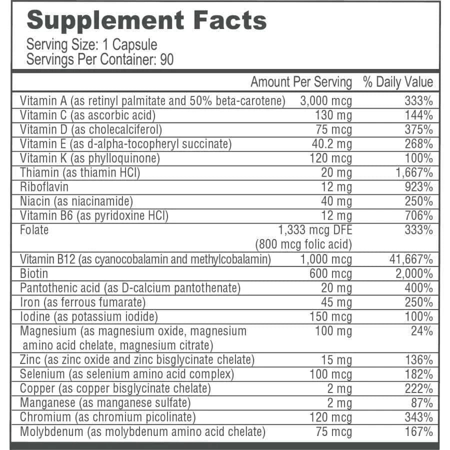 Multivitamin ONE with 45mg Iron -90 Capsules