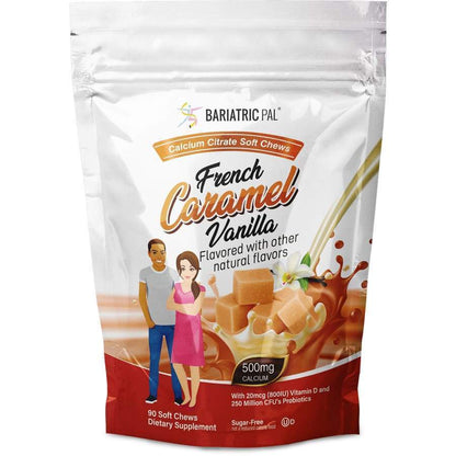 Sugar-Free Calcium Citrate 500mg with Probiotics - French Vanilla Caramel - 90  Soft Chews
