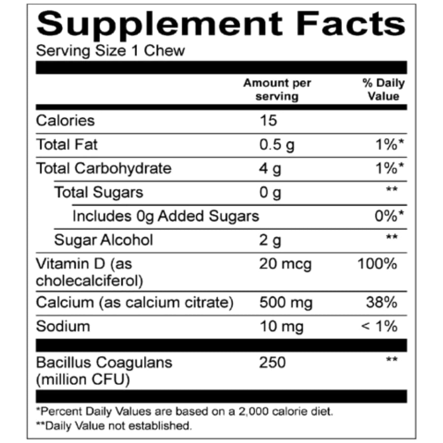 سيترات الكالسيوم الخالية من السكر 500 ملغ مع البروبيوتيك - تويست البطيخ بالفراولة - 90 مضغ ناعم