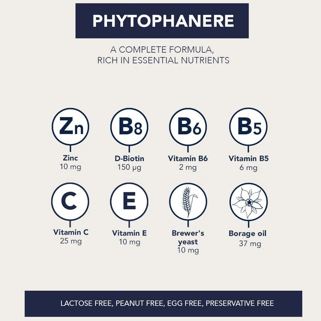 PHYTOPHANERE® - مكملات للشعر والأظافر - 120 كبسولة 