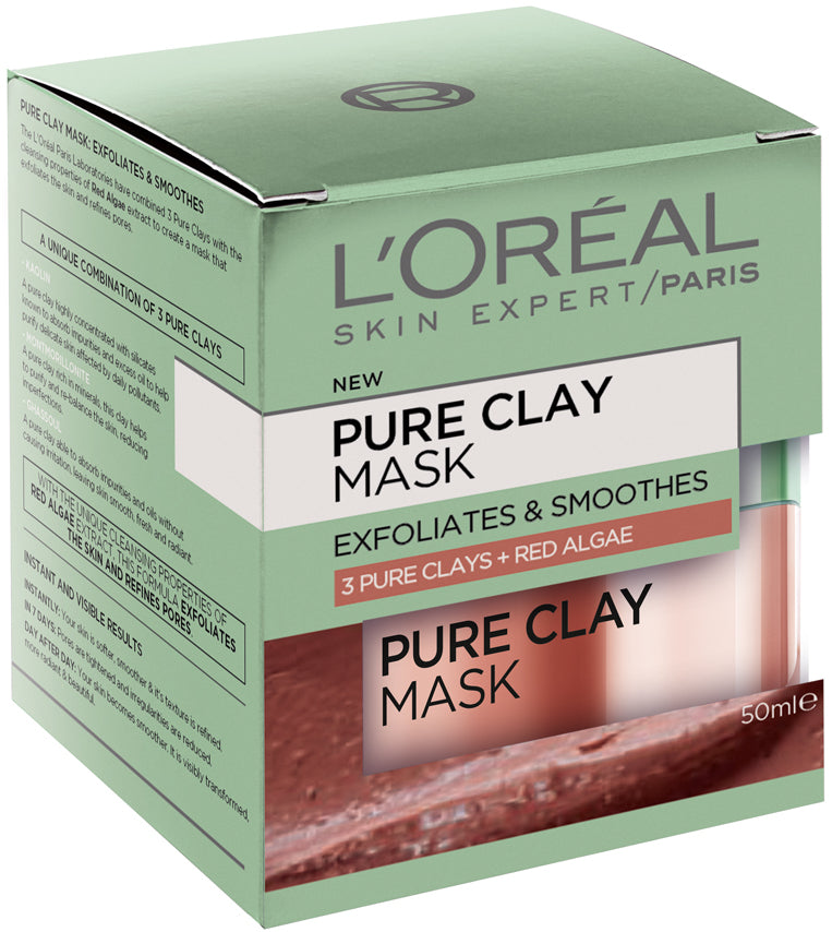 L'oreal Paris - Pure Clay Face Mask Glow- red alagae - 50ml